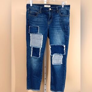 Cello Women's (Size 13) Blue Patch Denim Capri Style Shorts